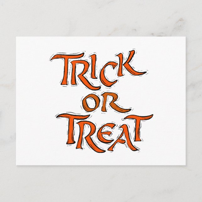 Carte Postale Trick Halloween ou Traiter les mots (Devant)