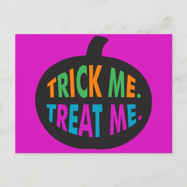 Carte Postale Trick Me Traite, Halloween Multi-Couleur (Devant)