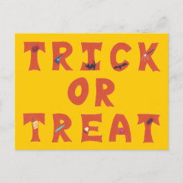 Carte Postale Trick or Treat Decorated Halloween Postcards