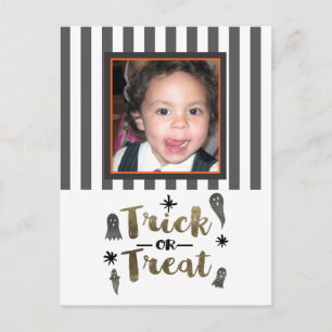 Carte Postale Trick or Treat Fantômes Chic Halloween Moderne Pho