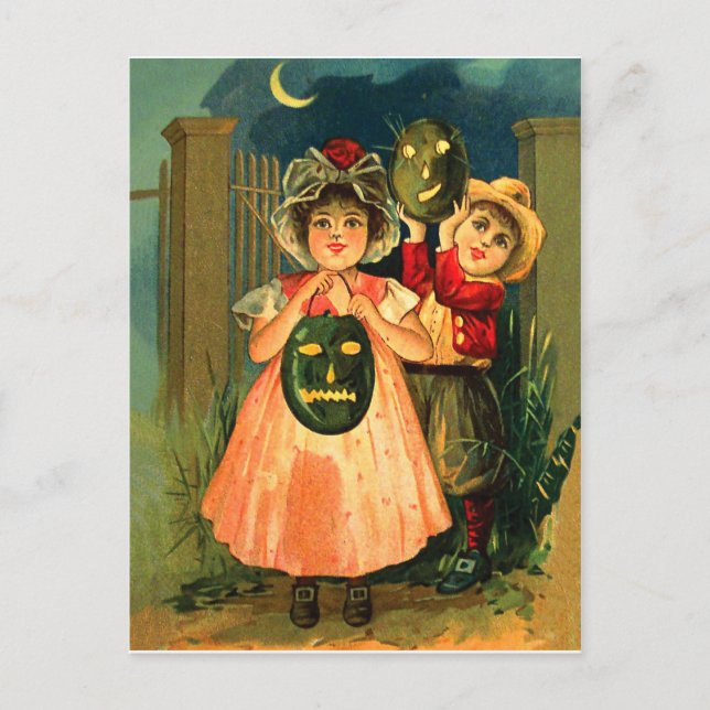 Carte Postale Trick ou régal pour la nuit d'Halloween (Devant)