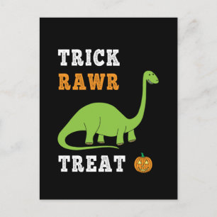Carte Postale Trick Rawr Treat Cute Halloween Brontosaurus Dino