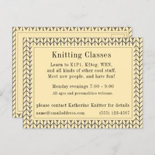 CARTE Postale "Tricot Classes" CRÈME NOIRE