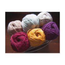 Carte postale Tricot Crochet en laine de lin ordin