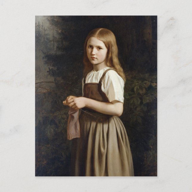 Carte Postale Tricot de fille, 1854 (Devant)