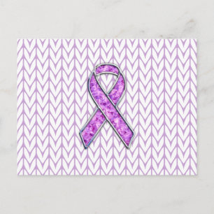 Carte Postale Tricot de sensibilisation Ruban rose Crystal Style