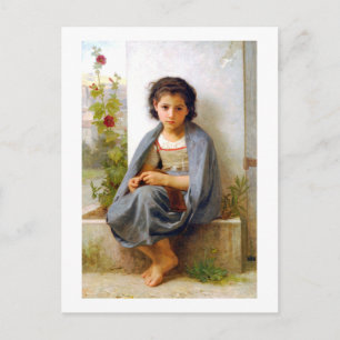 Carte Postale Tricot fille, Bouguereau