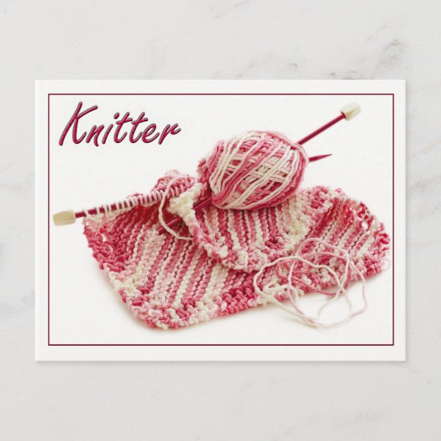 Carte Postale Tricot rose/blanc photo de vie morte (Devant)