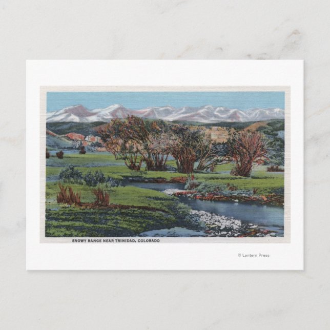 Carte Postale Trinidad, Colorado - SnowRange & Valley View (Devant)