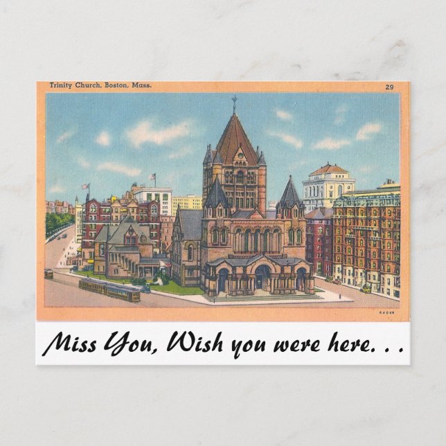 Carte Postale Trinity Church, Boston, Massachusetts (Devant)