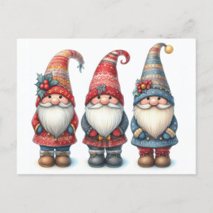 Carte postale Trio Gnomes de Noël
