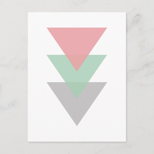Carte Postale Trio Minimal De Triangles De Couleur Pastel (Devant)