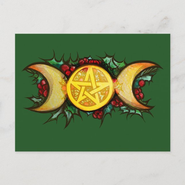Carte Postale Triple Moon Holly Yule Art (Devant)