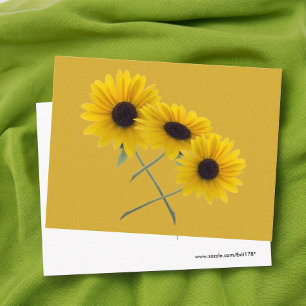 Carte Postale Triple Tournesol Ajoutez votre photo personnalisée