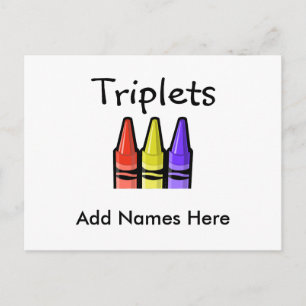 Carte Postale Triplets (Crayons)