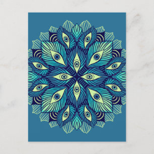 Carte Postale Trippy Psychedelic Eyes Floral Surreal Art