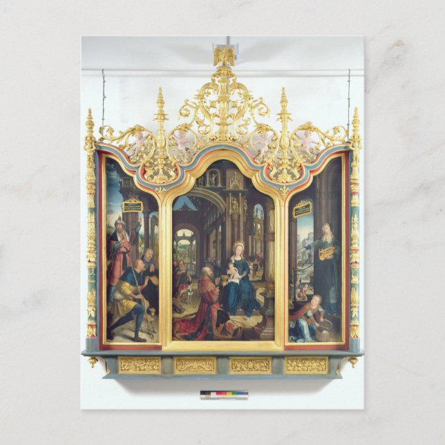 Carte Postale Triptyque de l'Adoration du Christ Infant (Devant)