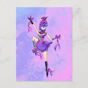 Carte Postale Trixie le clown personnalisé - Nuages roses