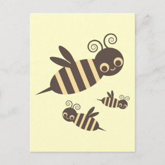 Carte Postale Trois abeilles buzzines
