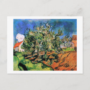 Carte Postale Trois arbres et une maison Van Gogh Art