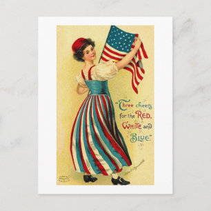 Carte Postale Trois bravo pour le blanc rouge et le bleu