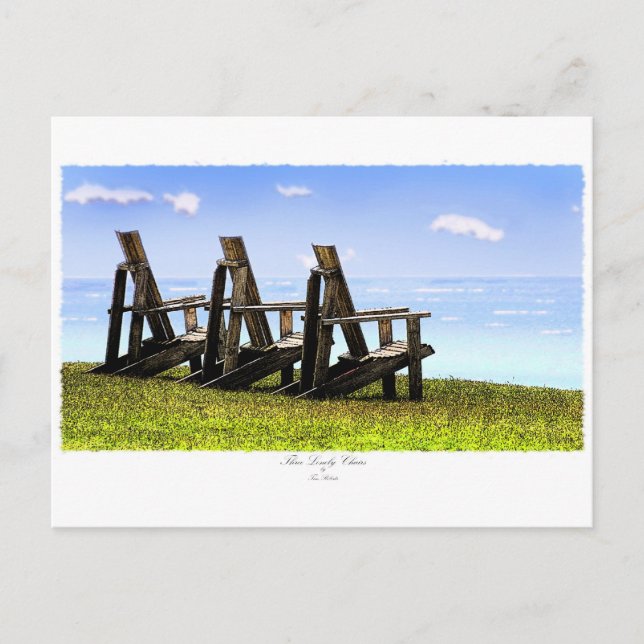 Carte Postale Trois chaises solitaires (Devant)