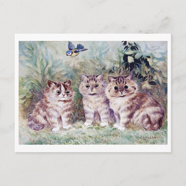Carte Postale Trois Chatons, Louis Wain (Devant)