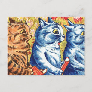 Carte Postale Trois Chats Chantés Par Louis Wain