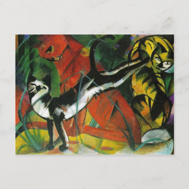 Carte Postale Trois chats par Franz Marc (Devant)