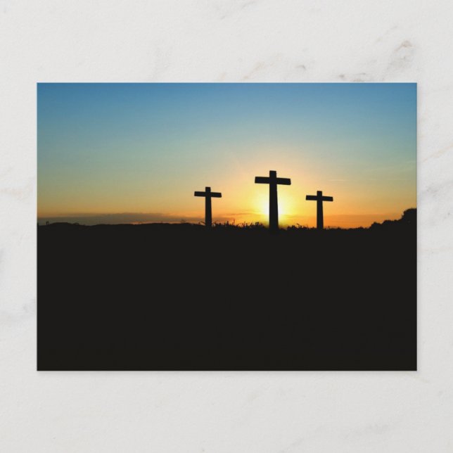 Carte Postale Trois Croix à Sunrise foi chrétienne (Devant)