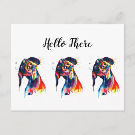 Carte postale Trois Dachshunts colorés