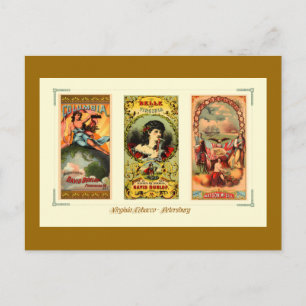 Carte Postale Trois Étiquettes Vintages de Cigar Virginie
