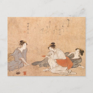 Carte postale Trois femmes ivre Torii Kiyonaga