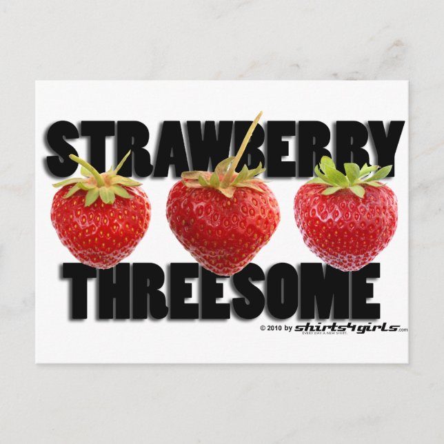Carte Postale Trois fraises (Devant)