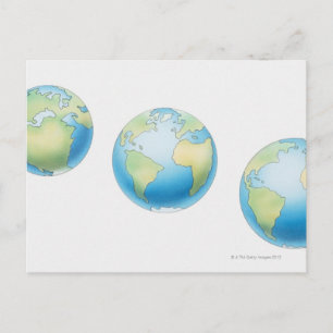 Carte Postale Trois Globes