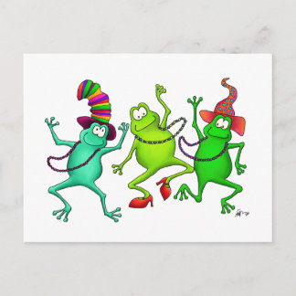 Carte Postale Trois grenouilles dansantes