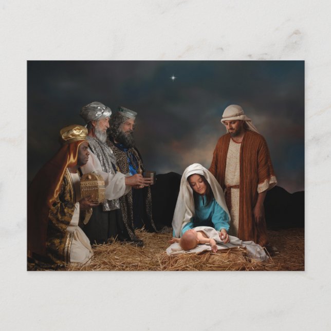 Carte Postale Trois hommes sages à la Nativité (Devant)