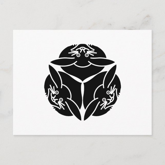 Carte Postale Trois lapins (Devant)