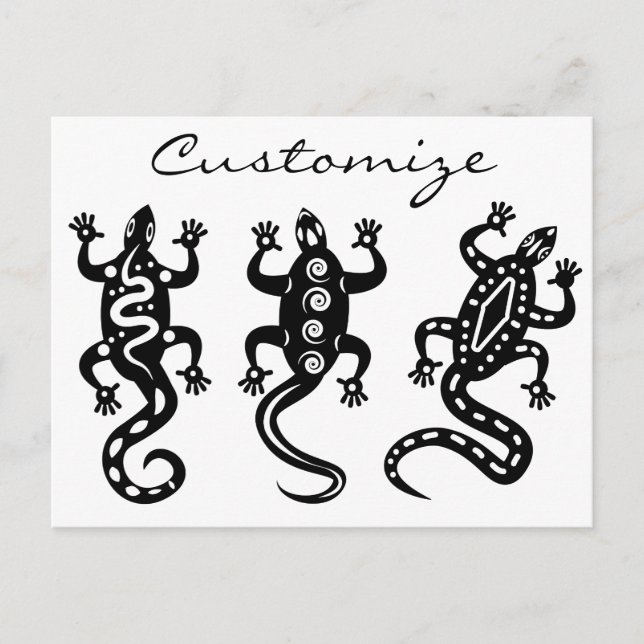 Carte Postale Trois Lizards noirs style Thunder_Cove sud-ouest (Devant)