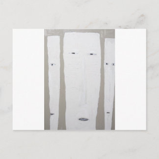 Carte Postale Trois longs visages (expressionnisme naïf)