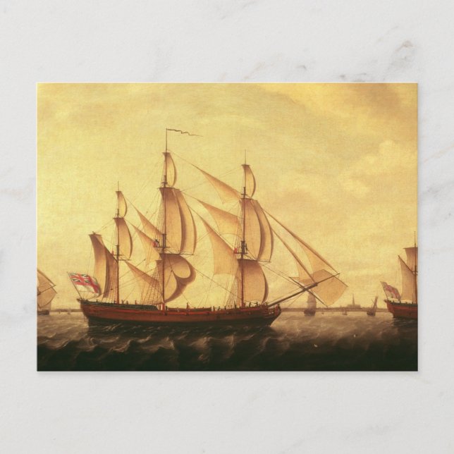 Carte Postale Trois navires de la Baie d'Hudson dans la Tamise (Devant)