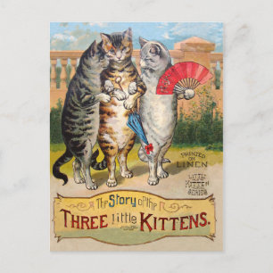 Carte Postale Trois Petits Chatons Illustration de Mère l'Oie