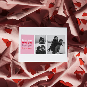Carte Postale  Trois photos de collage   Saint-Valentin amour co