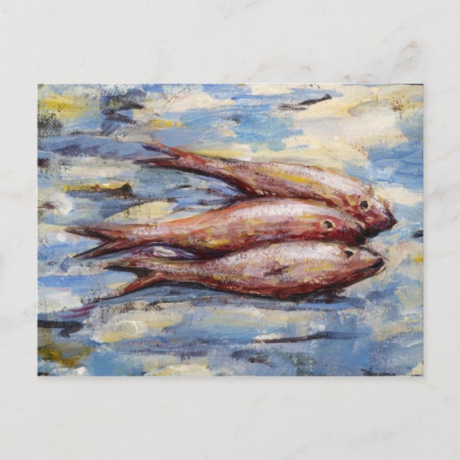 Carte Postale Trois poissons (Devant)