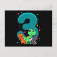 TROIS REX 3 Ans 3ème Anniversaire Enfants Dino