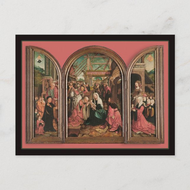 Carte Postale Trois Rois Adorez Bébé Jésus (Devant)