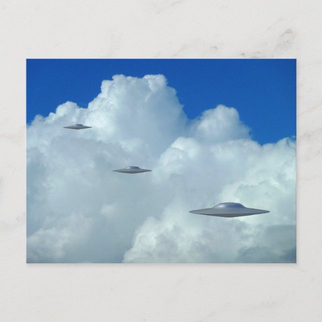 Carte Postale Trois soucoupes volantes (Devant)