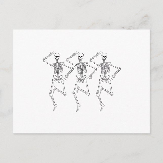 Carte Postale Trois squelettes dansants (Devant)