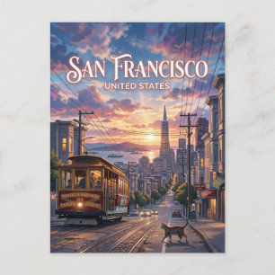Carte Postale Trolley à câble de San Francisco Californie