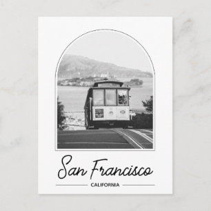 Carte postale Trolley San Francisco noir et blanc